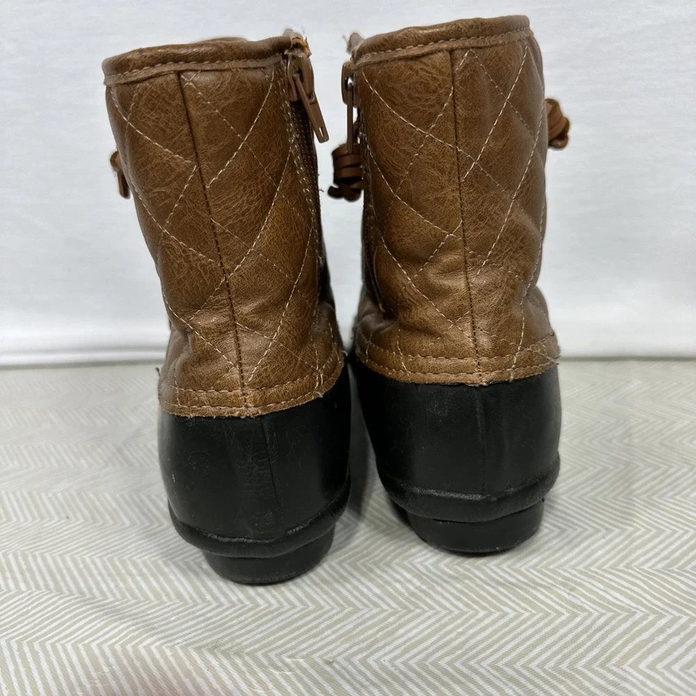 STEVIES Duck Boots Laces Zip Up Girl's Size 3 Fleece lined‎ Snow Rain shoes